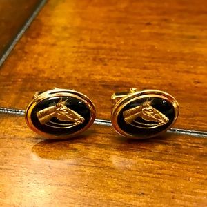 Anson Gold Tone Horse Head Vintage Cufflinks